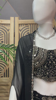 Black ready to wear saree
