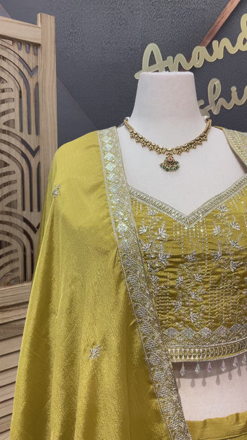 Pastel Gold - Plus size lehenga sets- Size 50
