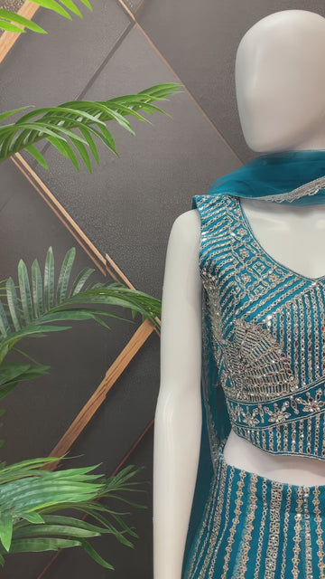 Heavy Work Net Lehenga Set - Stunning Colors Party & Wedding Wear