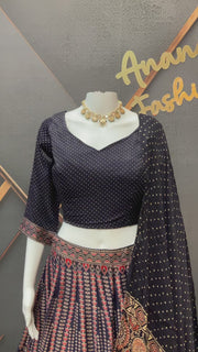 Dark Voilet Gajji Silk Garba Chaniya Choli set