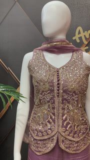 Women’s light Purple Party Wear Palazzo set