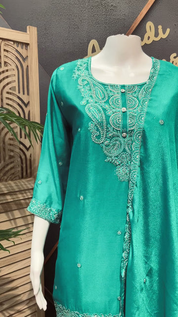 Size 44- Rama Green - Party Wear Palazzo Sets