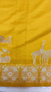 Semi Benarasi Saree with Contrast Stitched Blouse - Premium Quality