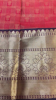 Semi silk Red Kanjeevaram saree