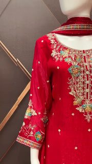Red Party Wear Palazzo set