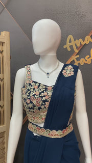 Blue Ready to wear saree