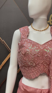Pastel Pink Lehenga set with Embroidery work