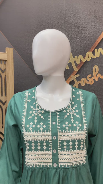 Rama Green - Rayon Short Kurti
