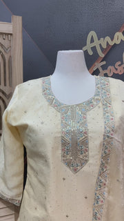 Women's Tissue Palazzo Embroidered Sharara Set