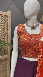Mix & Match Purple & Orange Lehenga /Chaniya choli set