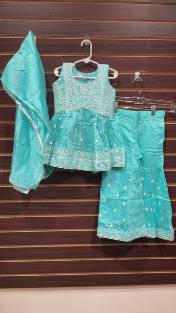 Sky Blue - Toddler Girls Sharara set