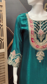 Rama Blue Party Wear Palazzo set