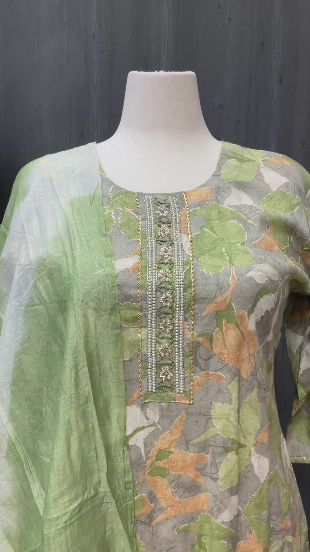 Plus Size - 3 piece Rayon Kurti set