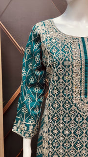 Women’s Teal Blue Party Wear Kurti Set