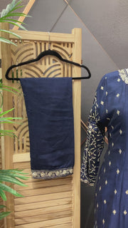 Navy Blue Party Wear Anarkali Kurti set