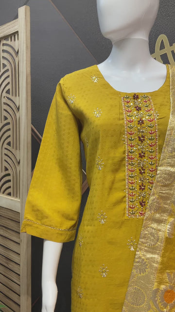 Size 42-Mustard Yellow Kurti set