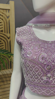 Lavender Party Wear Lehenga set